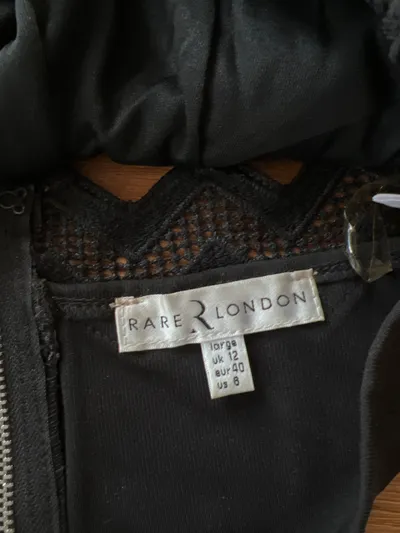 Rare London Häkel-Bralette Top Damen Gr. 40/L Schwarz Cropped