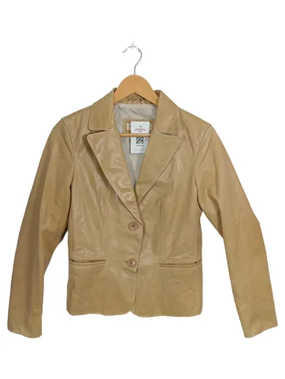 Mauritius Damen Lederjacke Blazer Beige Gr. 36/S Echtleder Klassisch