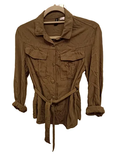 Divided Leichte Jacke Damen Oliv Gr. 34 Casual Viskose Langarm