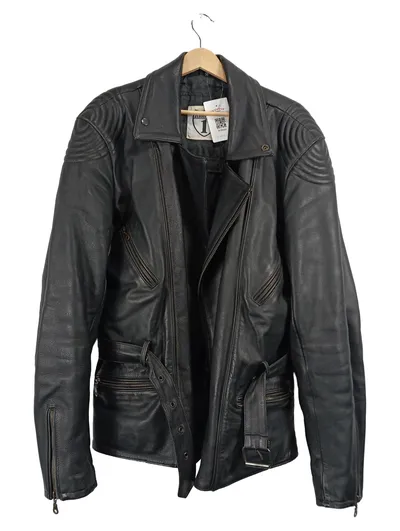 Highway 1 Lederjacke Herren Gr. 56 Schwarz Motorrad Bikerjacke Leder