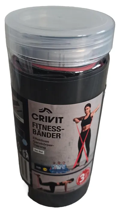 Crivit Fitness Widerstandsband Set 4er-Set Rot Ganzkörper Training