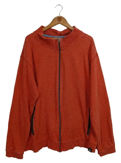 ZAB Company Sweatjacke Herren 3XL Orange Meliert Baumwolle Reißverschluss