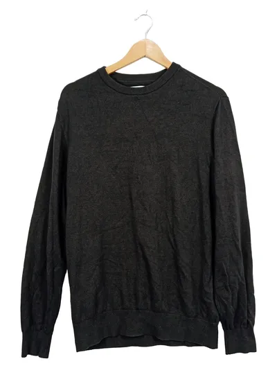 St. Moors Pullover Herren Gr. L Grau Meliert Rundhals Baumwolle