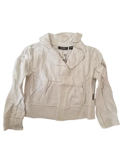 MEXX Sweatjacke Mädchen Gr. 104 Weiß Casual Baumwolle Reißverschluss