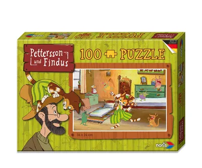 Noris Puzzle Pettersson und Findus 100 Teile Kinderpuzzle 36x24cm NEU