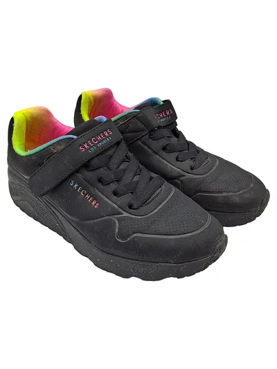 Skechers Kinder Sneaker Low Schwarz Regenbogen Gefüttert Gr. 36