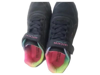 Skechers Kinder Sneaker Low Schwarz Regenbogen Gefüttert Gr. 36