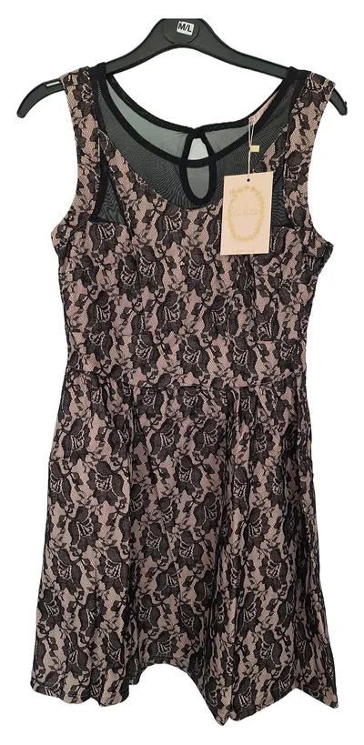 Eva & Lola Damen Festliches Kleid Gr. 38;M Schwarz Spitze Elegant
