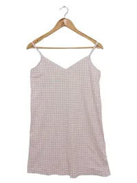 VIVANCE Nachthemd Damen Gr. 36/38 Rosa Kariert Baumwolle Träger 1