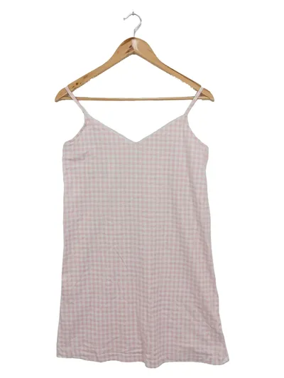 VIVANCE Nachthemd Damen Gr. 36/38 Rosa Kariert Baumwolle Träger