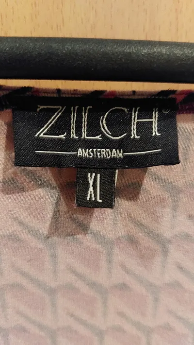 Zilch Amsterdam Damen Wickelkleid Strickkleid Rot Gr. XL Geometrisch