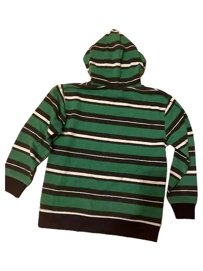 DOGNOSE Kinder Kapuzenpullover Gr. 140 Grün Gestreift Drachen Print