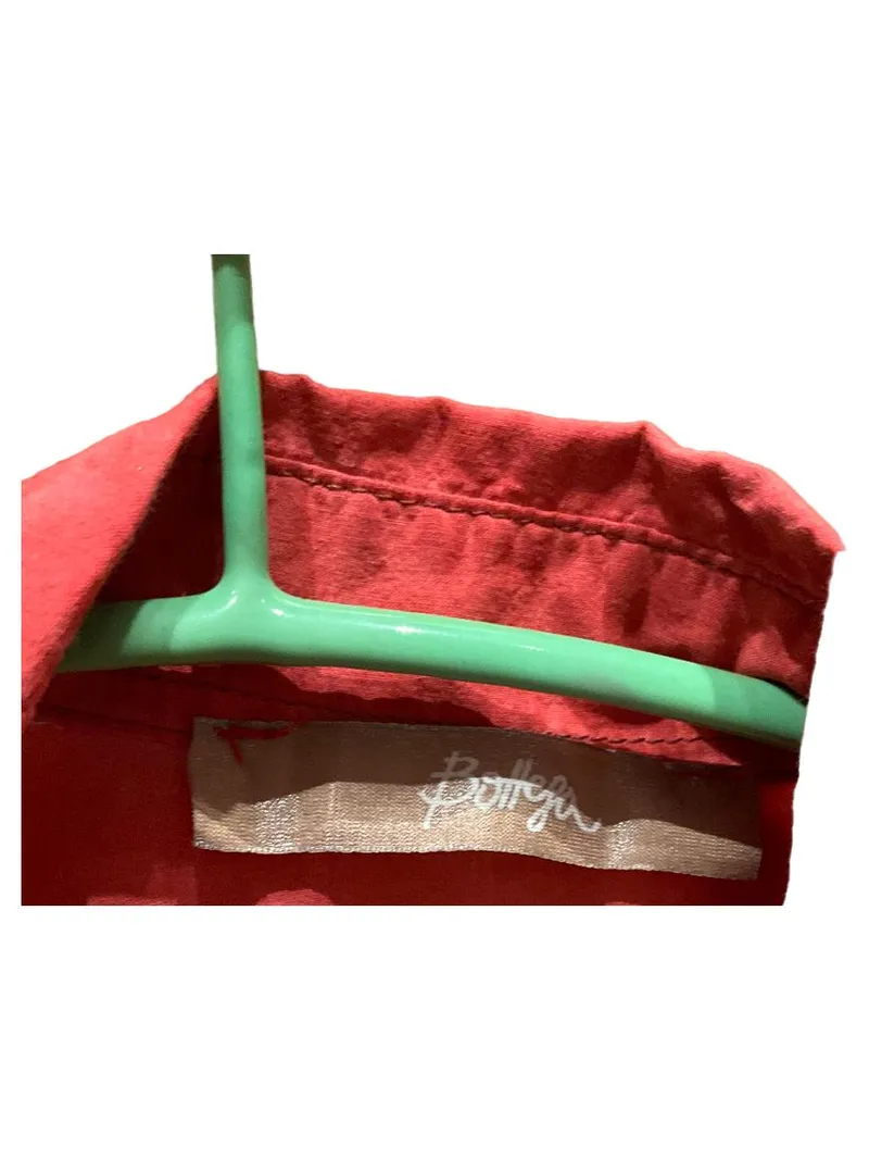 Bottega Damen Bluse Gr. 40/L Rot Kurzarm Rüschen Baumwolle 5