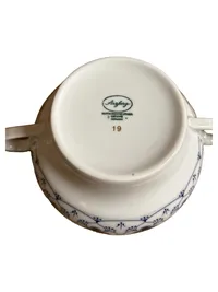 Arzberg Suppentasse Indischblau Porzellan Klassisch Blumen Weiß 11cm 4