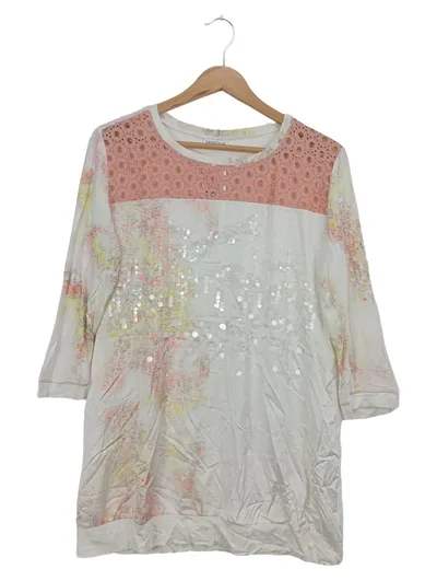SPORTALM Damen Bluse 36/S Mehrfarbig Casual Modern Pailletten Lochmuster