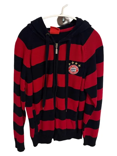 FC Bayern München Herren Sweatjacke 46/S Gestreift Kapuze Mehrfarbig Sportlich