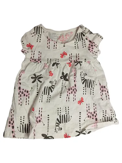 Little Ones Baby Kleid Giraffen Zebras Gr. 62 3-6M Weiß Rosa