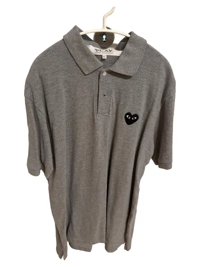 COMME des GARÇONS PLAY Poloshirt Herren Grau XL Logo Casual