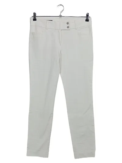 RENé LEZARD Damen Stoffhose Gr. 38/42 Weiß Baumwolle Elegant Business Hose