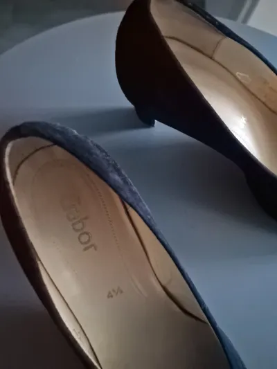 Gabor Damen Pumps Wildleder Blau Gr. 41,5 Absatz 7cm Klassisch
