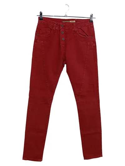 PLEASE Damen Jeans Regular Fit Rot Gr. S W28/36 Casual