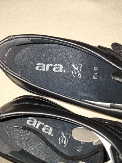 ara Damen Sneaker Low Leder Schnürschuhe Schwarz Gr. 39 Bunte Ösen