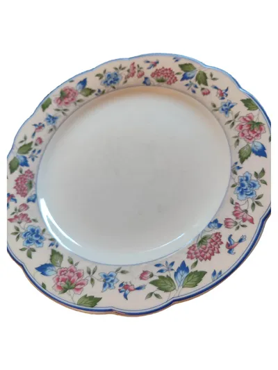 Triptis Porzellan Essteller Klassisch Mehrfarbig Blumen Vogel 24cm