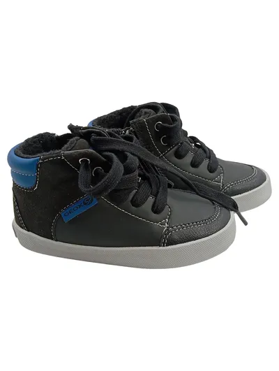Geox Kinder Sneaker High-Top Grau Gr. 25 Leder gefüttert