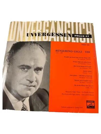 Benjamino Gigli VIII - Unvergesslich Folge 57 Vinyl LP Electrola WDLP 560