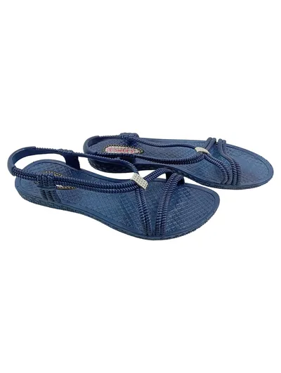 Siebi's Damen Sandalen Gr. 40 Blau Badeschuhe Strandschuhe Gummi
