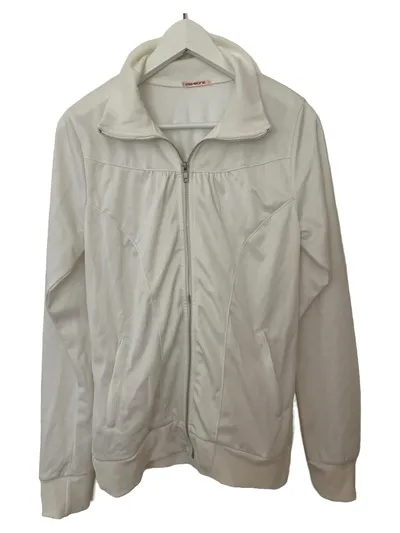 Fishbone Damen Trainingsjacke Weiß Gr. 40/L Reißverschluss Sport Freizeit