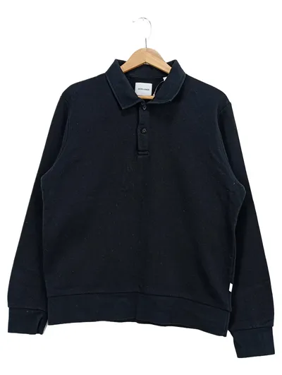 JACK & JONES Langarmshirt Herren 46/S Schwarz Basic Polo Kragen