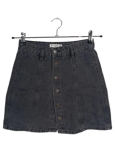Pull&Bear Damen Jeansrock Minirock Grau 36 S Baumwolle A-Linie