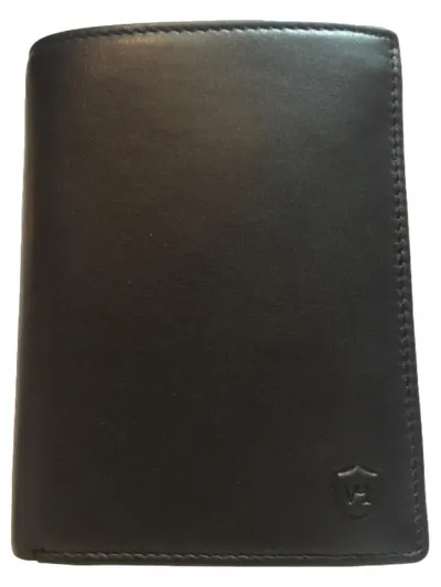 Von Heesen Herren Geldbörse Portemonnaie Leder Schwarz Klassisch