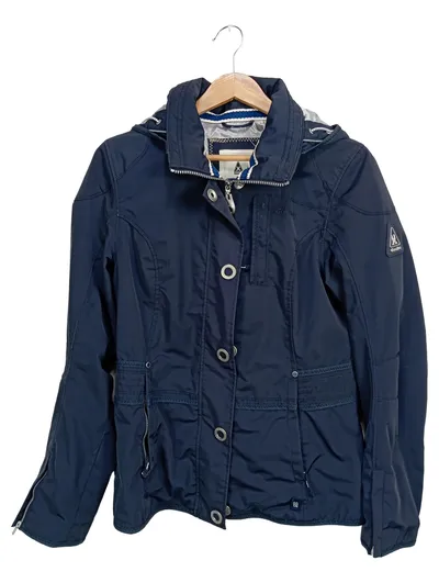 Gaastra Damen Leichte Jacke Gr. M Navy Blau Kapuze Maritim Outdoor