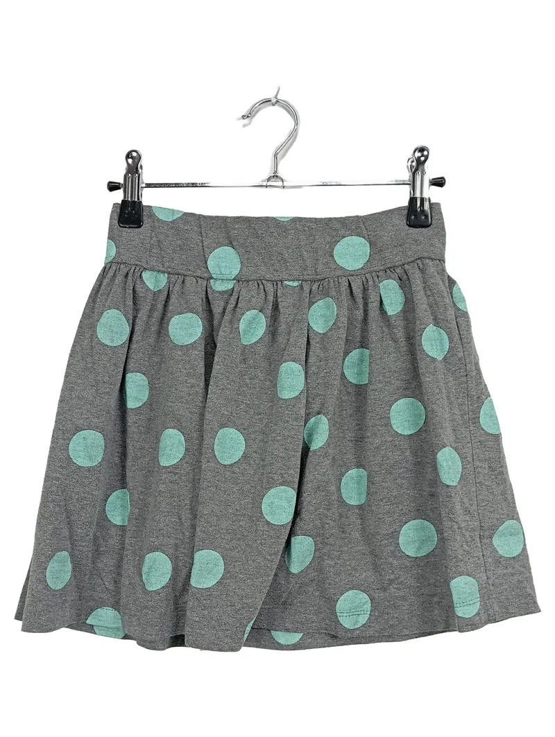 BPC Bonprix Mädchen Minirock Gr. 152 Grau Gepunktet Türkis Jersey 1