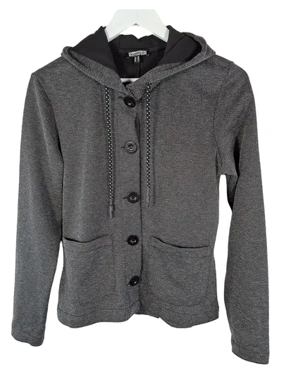 Kenny S. Damen Kapuzenjacke Gr. 36/S Grau Meliert Viskose