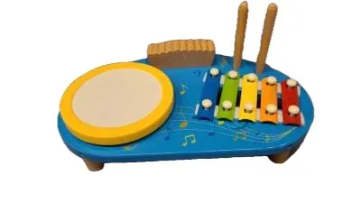 IDEENWELT Kinder Xylophon Musikstation Holz Metall Blau 30 cm