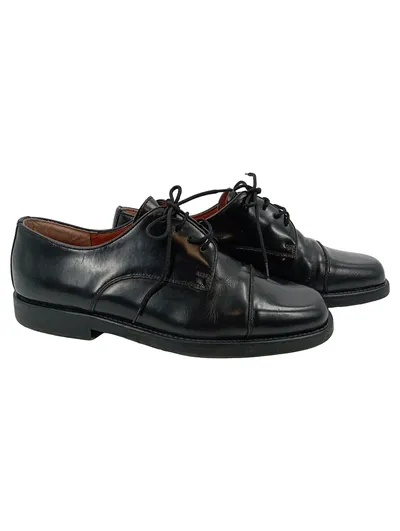 BENTLEY Herren Schnürschuhe Gr. 42 Schwarz Business Klassisch Cap-Toe Derby