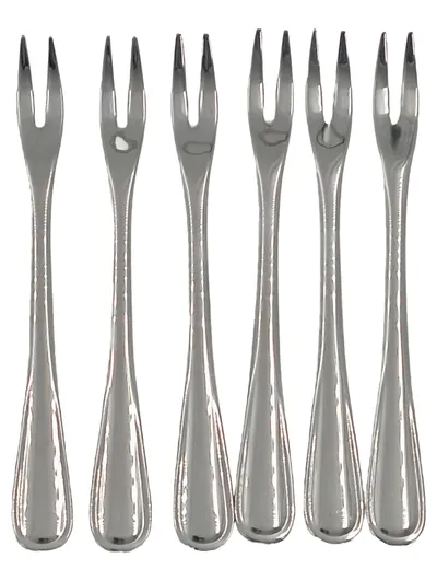 WMF Cromargan 6x Cocktailgabeln Schneckengabeln Edelstahl Silber