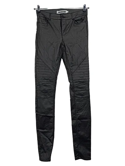 Noisy May Damen Biker Hose Lederoptik Schwarz Gr. M/36 Skinny