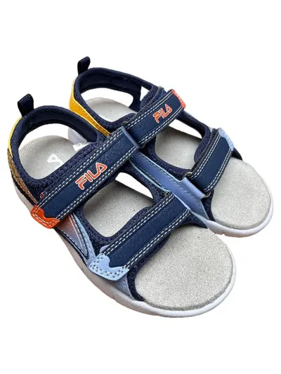 FILA Kinder Sandalen Gr. 30 Blau Orange Klettverschluss Sportlich