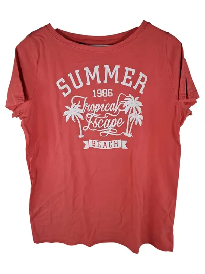 Bonprix Damen T-Shirt Summer Tropical Escape Gr. 44/XXL Rosa