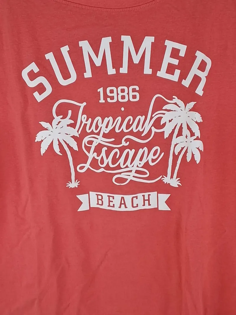 Bonprix Damen T-Shirt Summer Tropical Escape Gr. 44/XXL Rosa 3