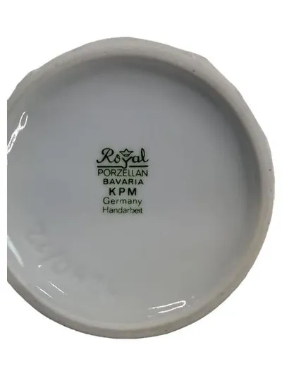 Royal Porzellan Bavaria KPM Vase Weiß Porzellan Handarbeit 12cm