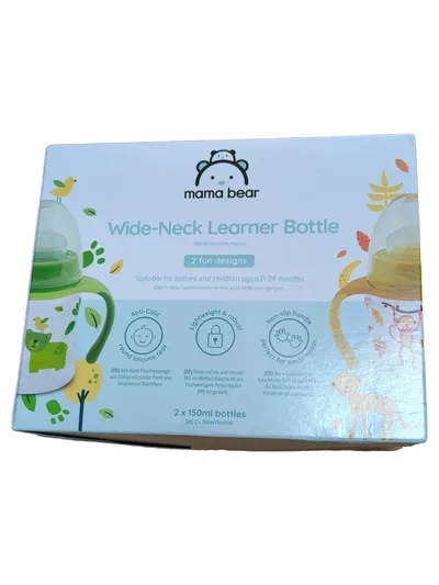 Mama Bear Weithals-Lernflasche Set 2x150ml Anti-Kolik Mehrfarbig Baby Kinder