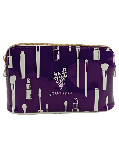 YOUNIQUE Kosmetiktasche Lila Praktisch Grafisch Make-up Tasche Damen 23cm