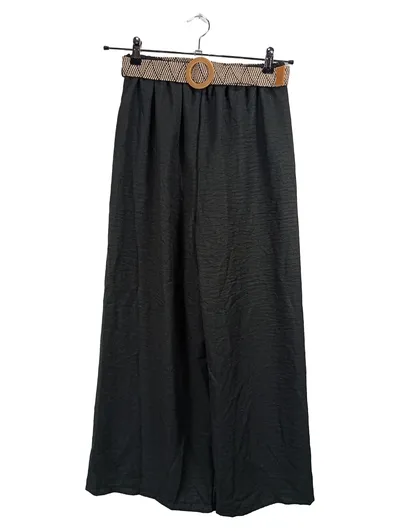 Edelweiss Damen Culotte Hose Schwarz mit Flechtgürtel Gr. M