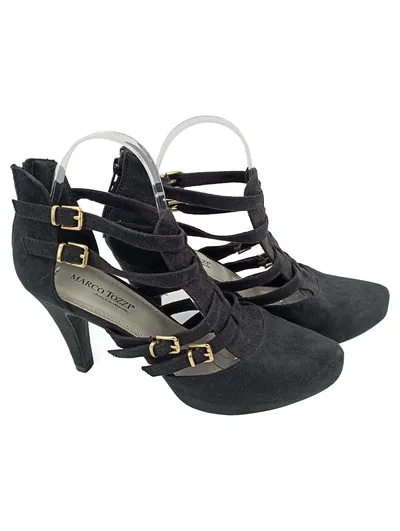 MARCO TOZZI Pumps Damen 41 Schwarz Elegant Riemchen