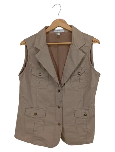 VIVANCE Leichte Damen Weste Gr. 40/L Beige Casual Strukturmuster
